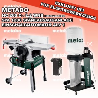 Metabo  HC 260 C - 2,2 WNB Hobelmaschine & SPA 1200 W & ALV 1