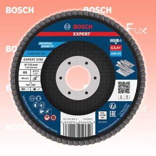 Bosch Expert Fächerschleifscheibe X782, ⌀ 115 mm, Korn  80