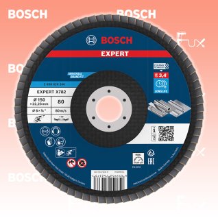 Bosch Expert Fächerschleifscheibe X782, ⌀ 150 mm, Korn 80
